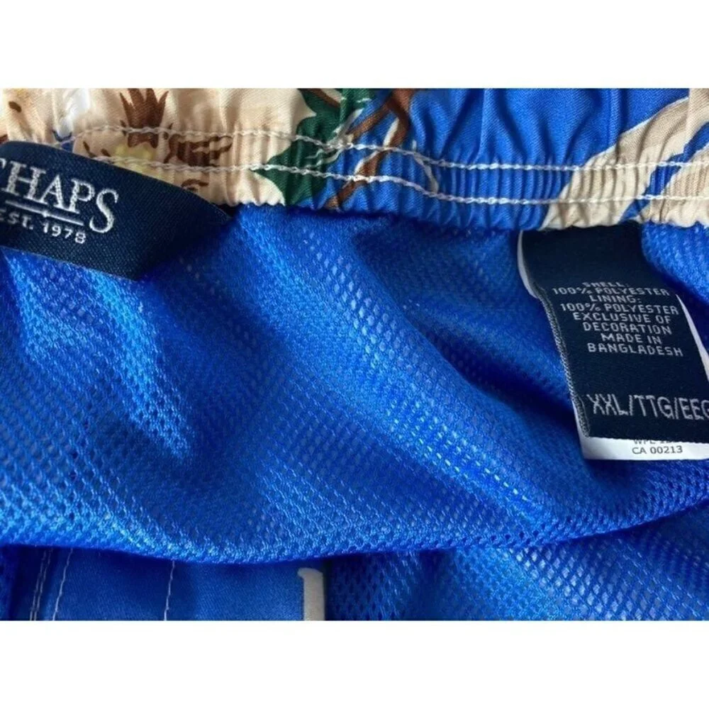 Mens Chaps Hawaiian Swim Shorts Blue Cream‎ XXL